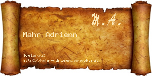 Mahr Adrienn névjegykártya